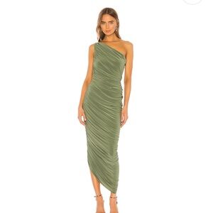 Green, one shoulder
Diana Gown in Celadon
Norma Kamali